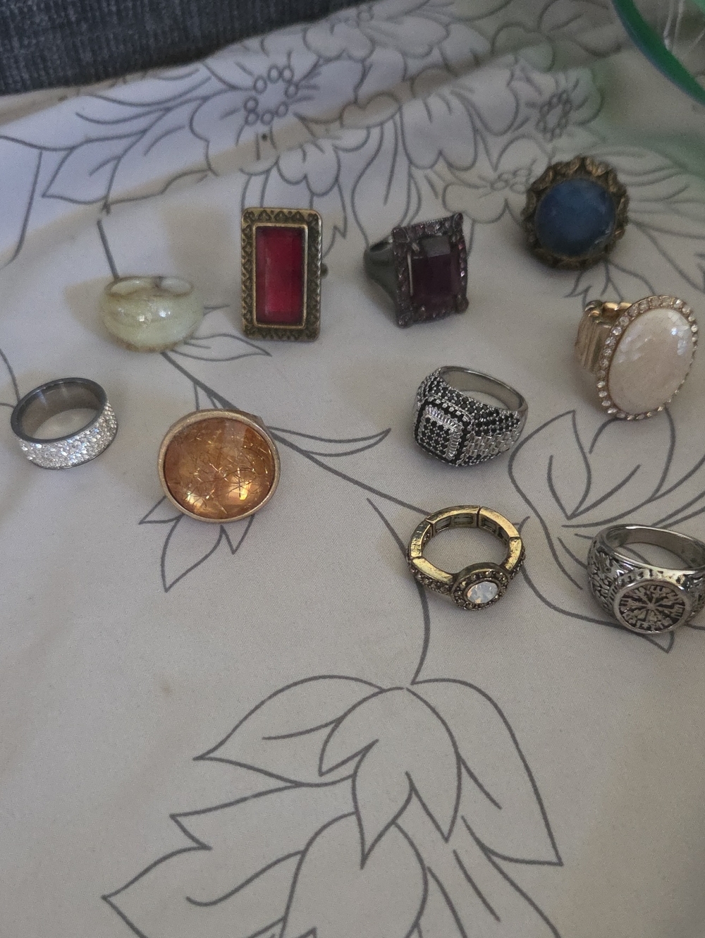 Assorted Women's Fashion Rings in Gold, Silver, Blue, Pink, Cream